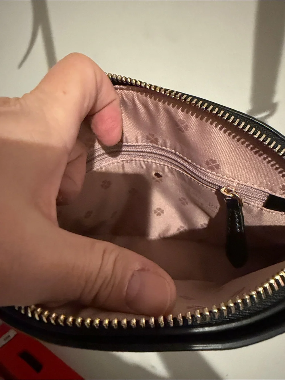 kate spade Black Leather Crossbody with Gold Chain